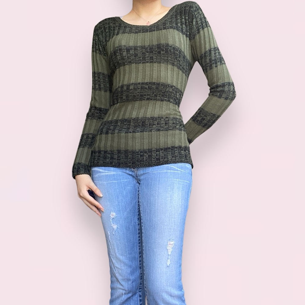 SOLD • striped green sweater